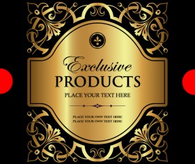 Luxury products gold labels vectors material 01