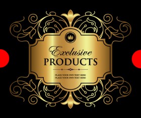 Luxury products gold labels vectors material 02