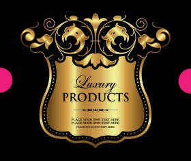 Luxury products gold labels vectors material 03