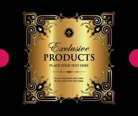 Luxury products gold labels vectors material 04