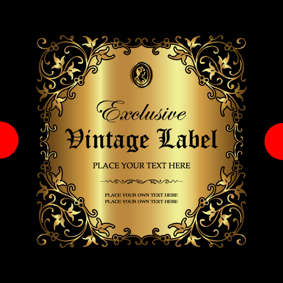 Luxury products gold labels vectors material 05