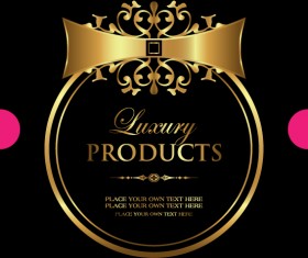 Luxury products gold labels vectors material 06