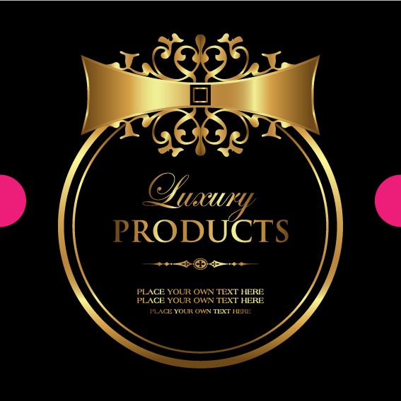 Luxury products gold labels vectors material 06