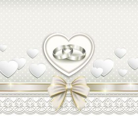 Luxury wedding invitation card with golod ring vector 01