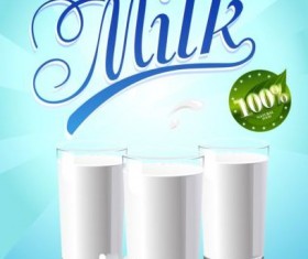 Milk poster creative design vector