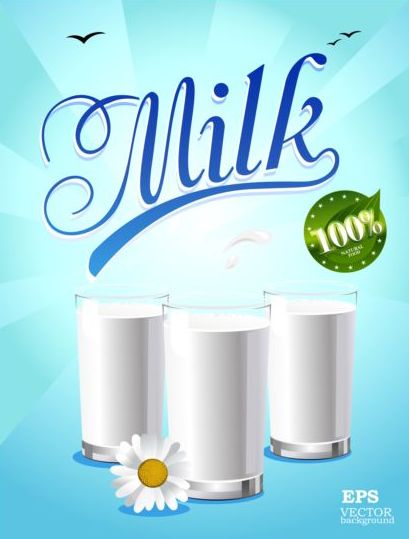 Milk poster creative design vector