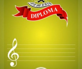 Musical diploma template vector 03