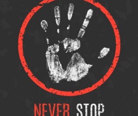 Never stop sign vector