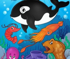 Oceans fauna vecor set 01