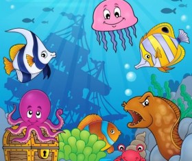 Oceans fauna vecor set 02