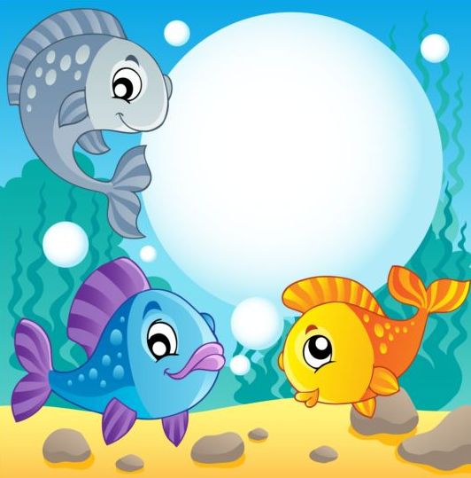 Oceans fish vecor design 01 free download