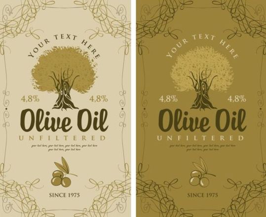 Olive oil retro background vectors