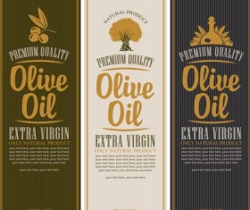 Olive oil vertical labels vintage vector 01