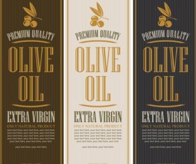 Olive oil vertical labels vintage vector 02