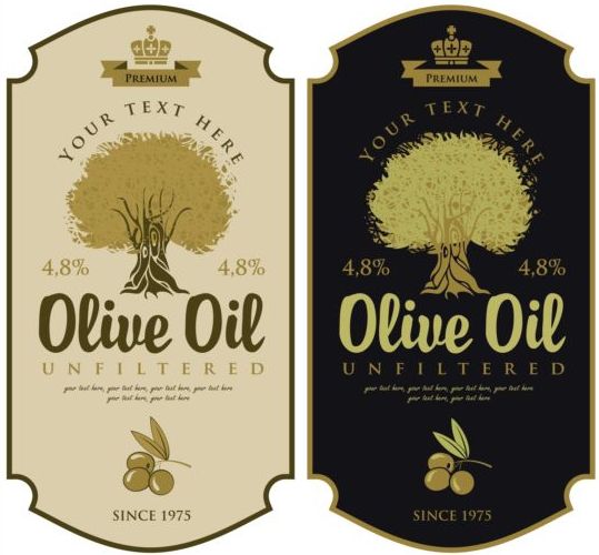 Olive oil vintage label sticker vector 01