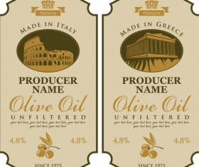 Olive oil vintage label sticker vector 02