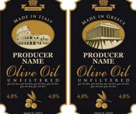 Olive oil vintage label sticker vector 03
