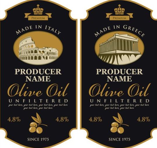 Olive oil vintage label sticker vector 03