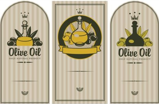 Olive oil vintage label sticker vector 04
