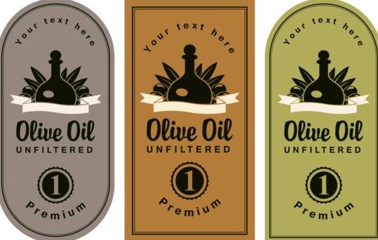 Olive oil vintage label sticker vector 06