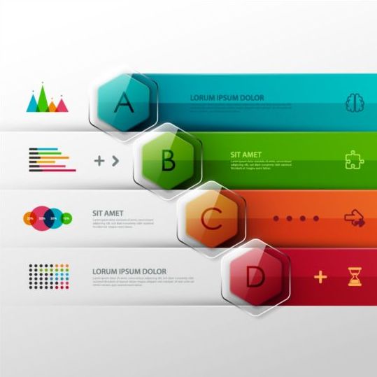 Options and number modern infographic vectors set 06