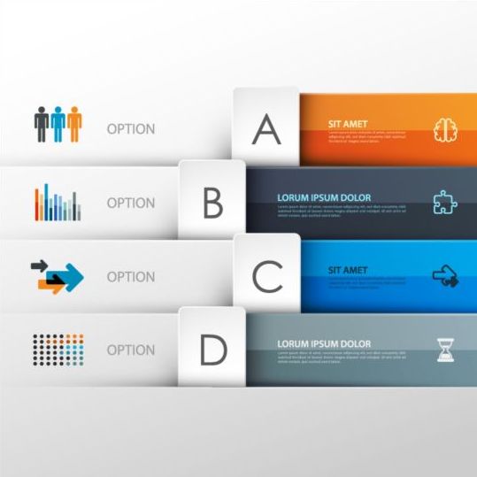 Options and number modern infographic vectors set 09