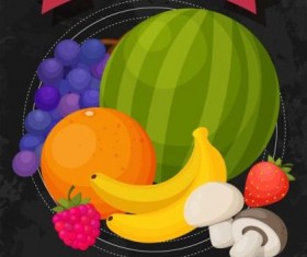 Organic fruit shop poster vector 01