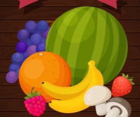 Organic fruit shop poster vector 02