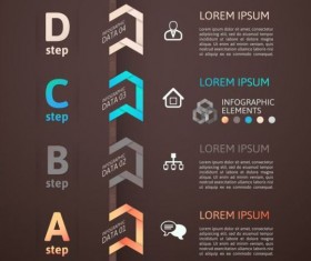 Origami Infographics elements brown vector template 01