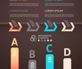 Origami Infographics elements brown vector template 03
