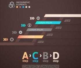 Origami Infographics elements brown vector template 04