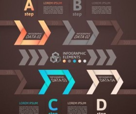Origami Infographics elements brown vector template 05