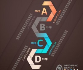 Origami Infographics elements brown vector template 07