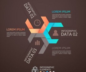 Origami Infographics elements brown vector template 08