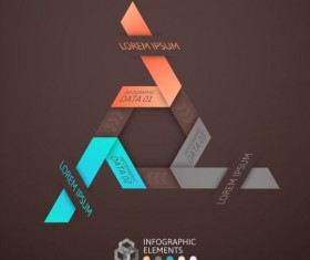 Origami Infographics elements brown vector template 09