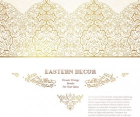 Ormate vintage border eastern decor vector 01