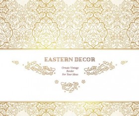 Ormate vintage border eastern decor vector 02