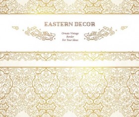 Ormate vintage border eastern decor vector 03