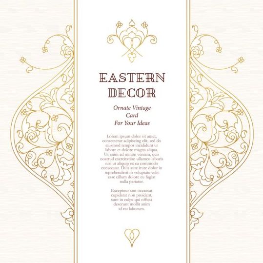 Ormate vintage card with eastern decor vector