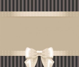 Ornate beige bow vector card