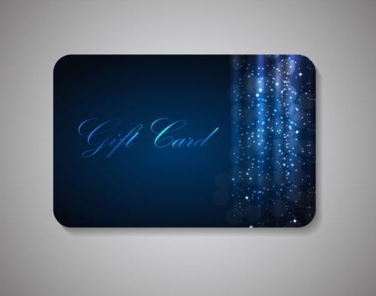 Ornate blue gift card vector