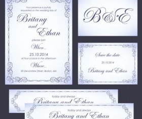 Ornate wedding card vector set