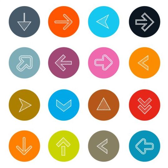Outlines arrow icons set
