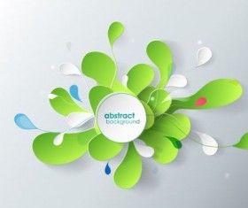 Paper floral with abstract background vector 03