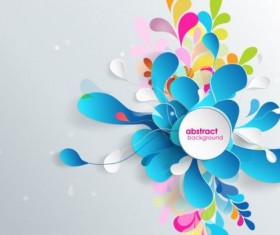 Paper floral with abstract background vector 04