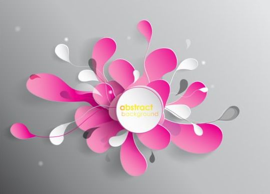 Paper floral with abstract background vector 05