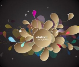 Paper floral with abstract background vector 07