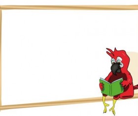 Parrot with text frame vector 01