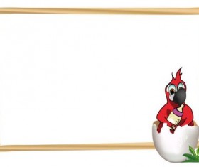 Parrot with text frame vector 02