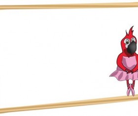 Parrot with text frame vector 03